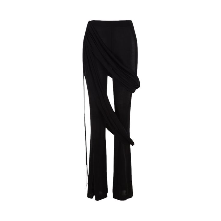 Viscose Flared Pants-ANDREADAMO-JOHN JULIA Flare Black Pants, Makeup Travel Case, Long Trousers, Flared Pants, Straight Leg Trousers, Knit Pants, Beauty Accessories, Lace Closure, Flare Pants