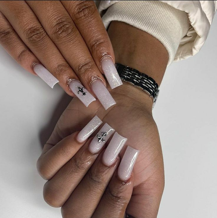 White Set Nails, White Red Bottom Nails, White Birthday Nails, Baby Momma Quotes, Birthday Nail Design, Red Bottom Nails, Momma Quotes, Cutesy Nails, Birthday Nail Designs