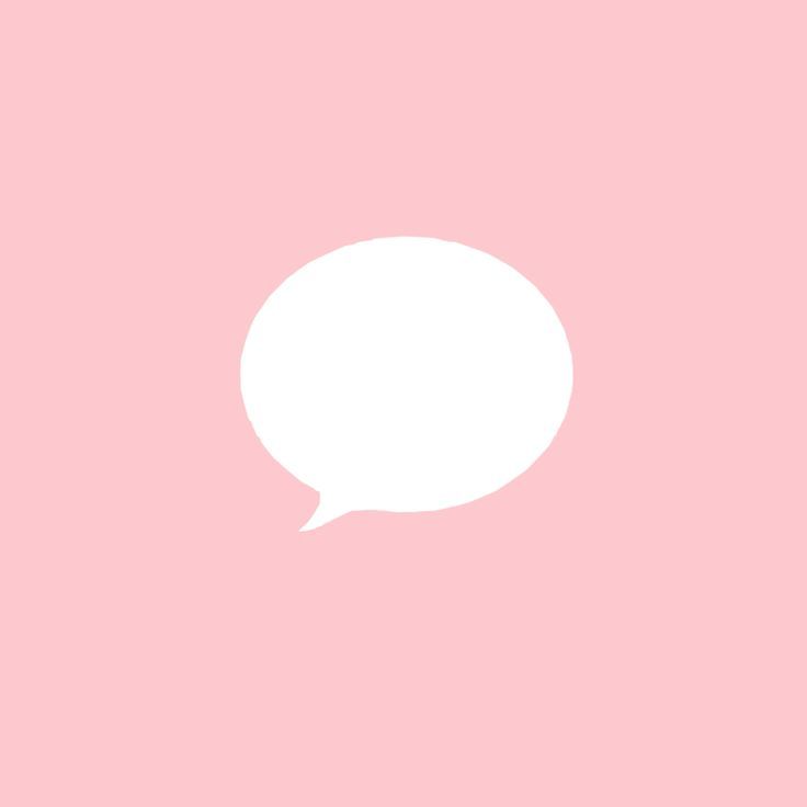 a white speech bubble on a pink background