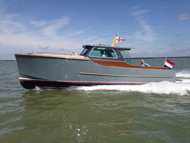 a boat is traveling through the water on a sunny day