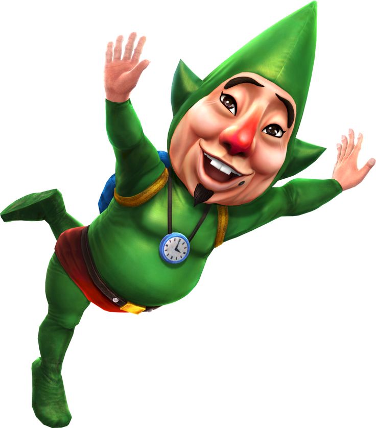 a cartoon character flying through the air with his hands in the air and wearing a green outfit