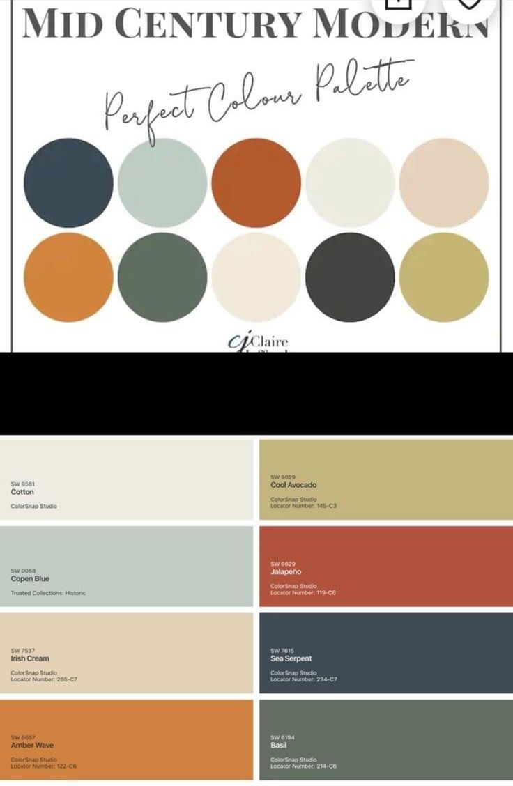 the color scheme for mid century modern