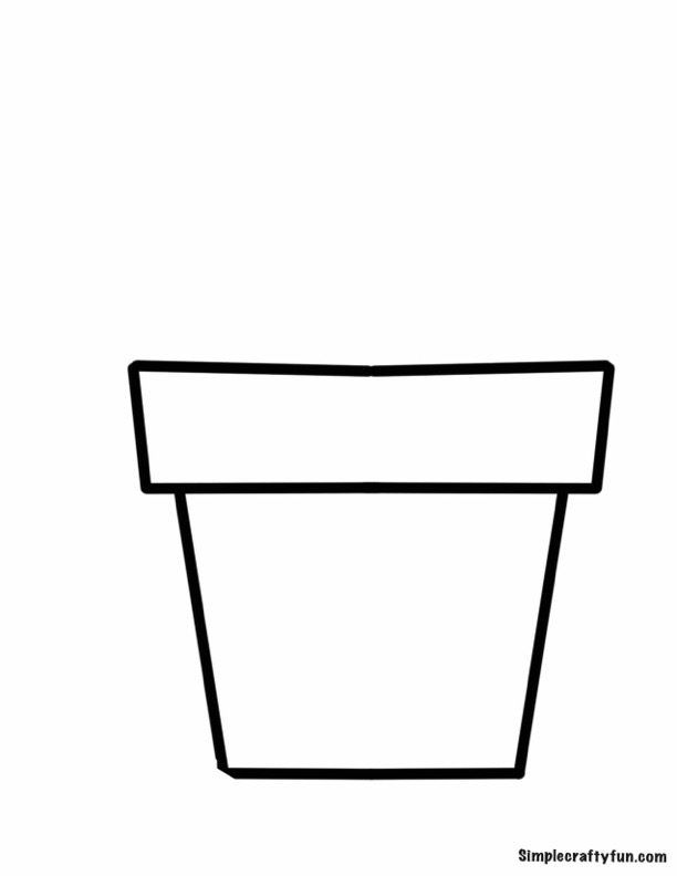 a black and white drawing of a flower pot