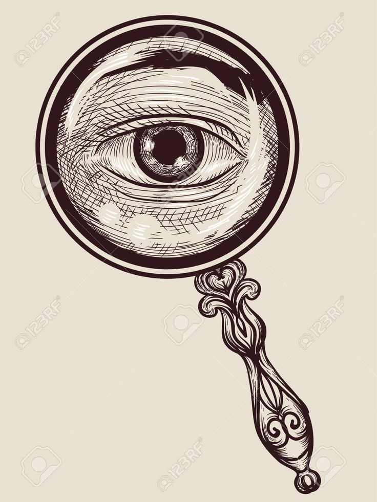 an eye looking through a magnifying glass stock photo - 958972