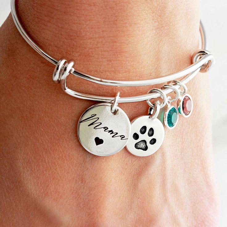 A paw charm for all our “Dog Mamas” out there! How many fur babies do you have?? Mother's Day Metal Bracelets, Adjustable Metal Bracelets For Mother's Day, Personalized Adjustable Crystal Bracelet, Metal Bracelets For Mother's Day Birthday, Metal Bracelets For Birthday And Mother's Day, Adjustable Personalized Crystal Bracelet, Mother's Day Charms Bangle Bracelets, Adjustable Crystal Bracelet For Mother's Day, Adjustable Charm Bracelets For Birthday