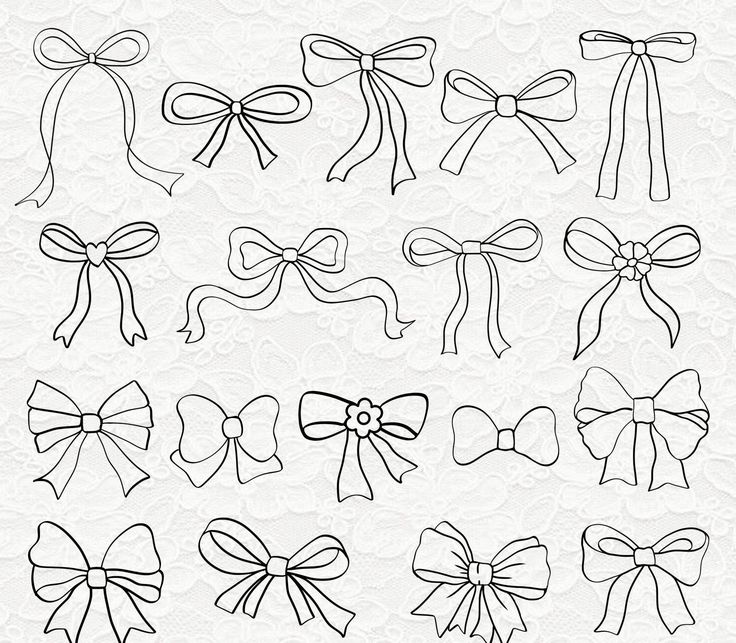 Coquette bows svg Bundle -18 Bows Png designs Ribbon Drawing Coquette, Coquette Bow Drawing, Bow Drawing Simple, How To Draw A Bow, Trendy Drawings, Soft Drawings, Bow Outline, Girly Clipart, Girly Svg