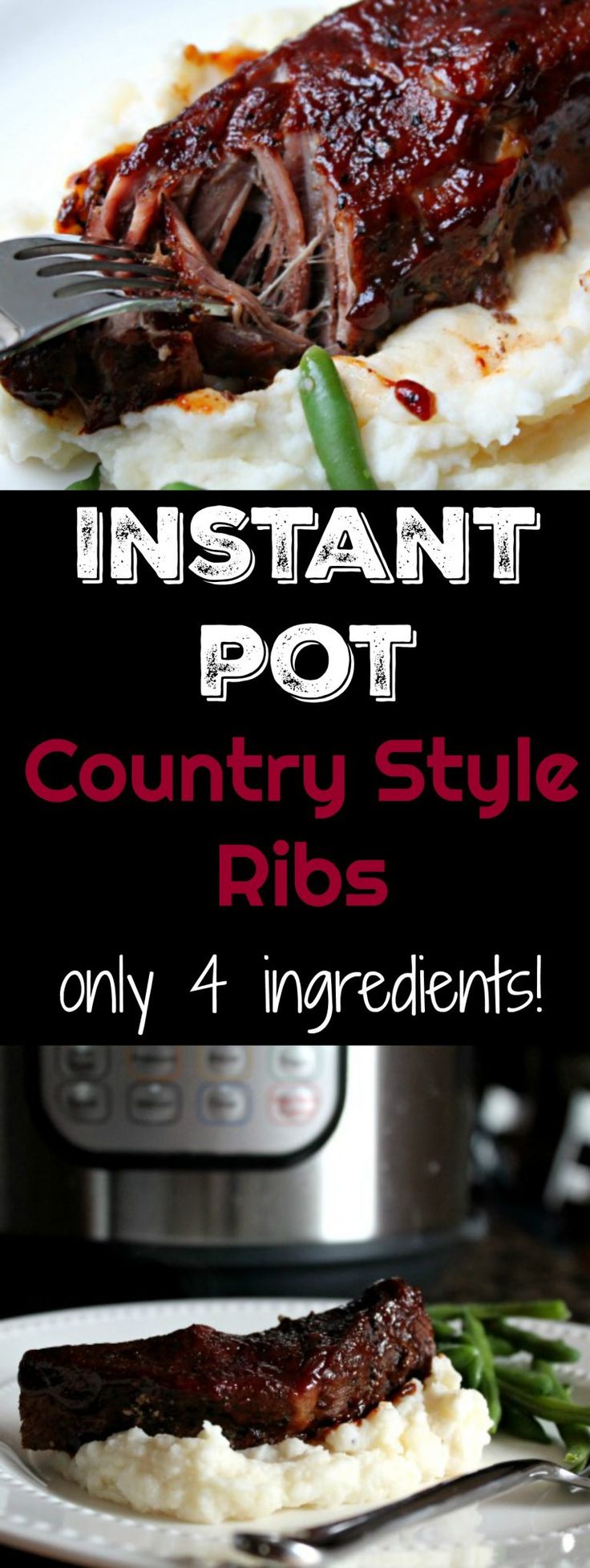 instant pot roast country style ribs on mashed potatoes