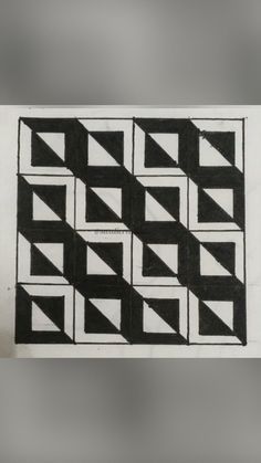 an old black and white photo of a square with squares in the middle, on a gray background