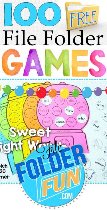 100 free printable file folder games for kids to play on the computer or at home