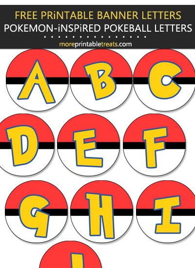 printable pokemon inspired pokeball letters