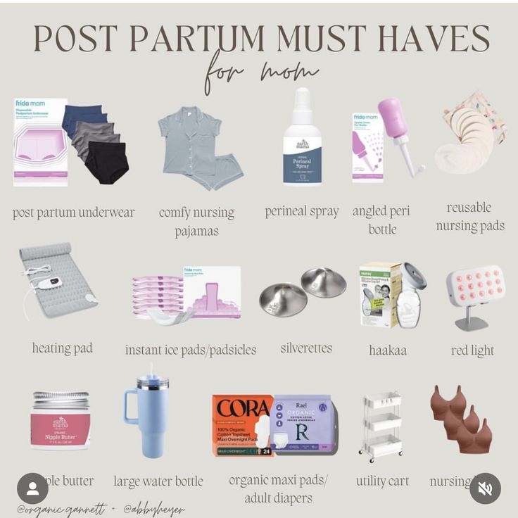 postpartum must haves for men and women to use in their daily routine