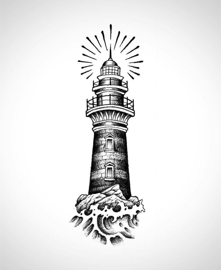 Montauk Lighthouse Tattoo, Sand Timer Tattoo Design, Lighthouse Tattoo Stencil, Nautical Tattoo Ideas, Light House Tattoo, Ship Tattoo Design, Nautical Sleeve, Traditional Tattoo Drawings, Lighthouse Drawing