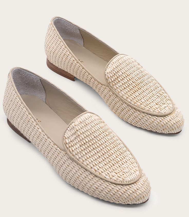 Slip into comfort with this timeless loafer silhouette that is elevated by a unique texture, making them a versatile staple in your wardrobe. Crafted with a natural basketweave design, these loafers exude effortless style and artisanal charm. Upper: 90% Synthetic, 10% Bovine leather Leather lining & inner sole Imported Narrow width - True to size ; for half sizes we recommend ordering a full-size up | Karen Kane Basketweave Loafers in Oatmeal, Size 6, Plain Casual Beige Slip-on Oxfords, Cream Flat Heel Loafers For Summer, Cream Summer Loafers With Flat Heel, Summer Cream Loafers With Flat Heel, Summer Cream Loafers, Beige Loafers With Woven Sole For Spring, Beige Slip-on Loafers For Spring, Spring Beige Slip-on Loafers, Spring Beige Loafers With Woven Sole