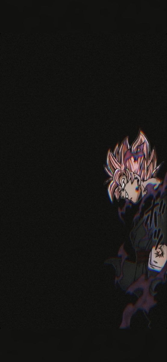 a black background with an anime character in the center and a dark background behind it