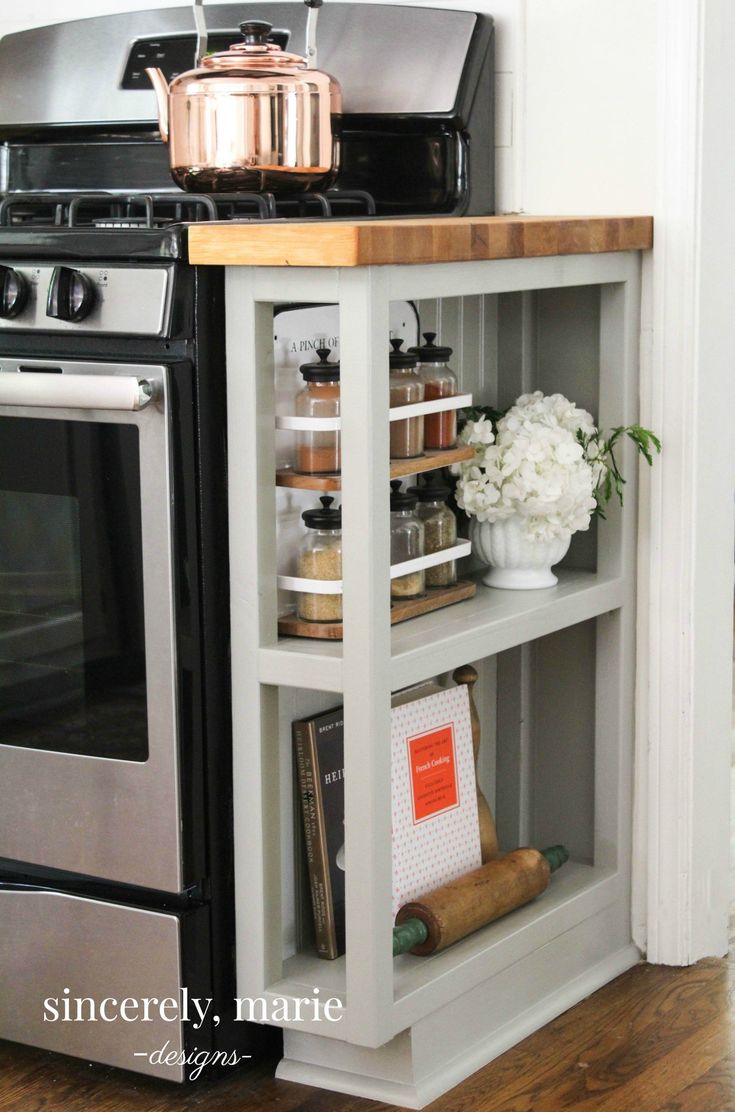 a kitchen with an oven, stove and counter top