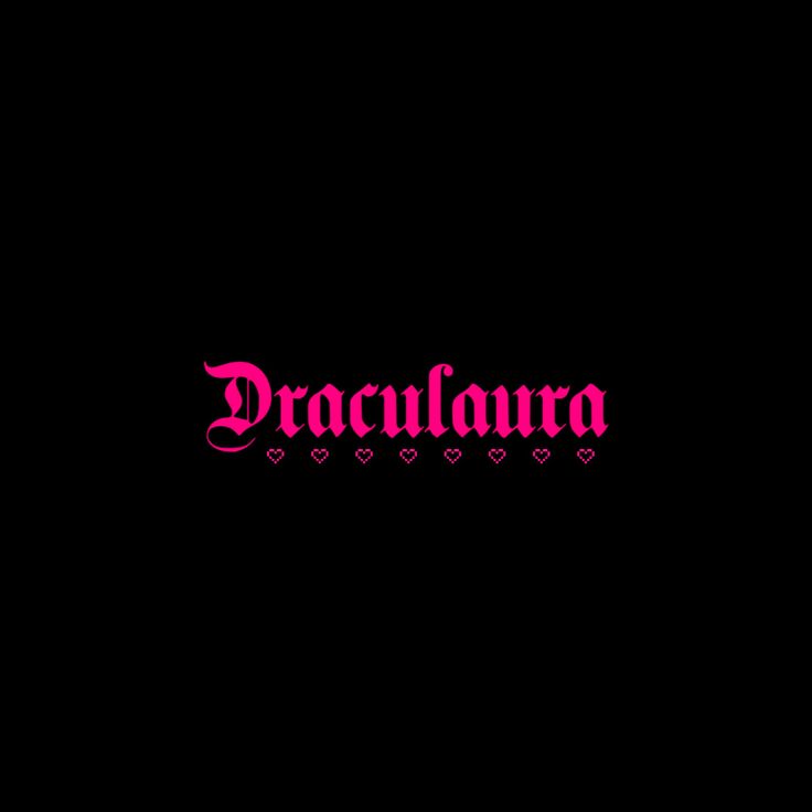 the word dracula written in pink on a black background