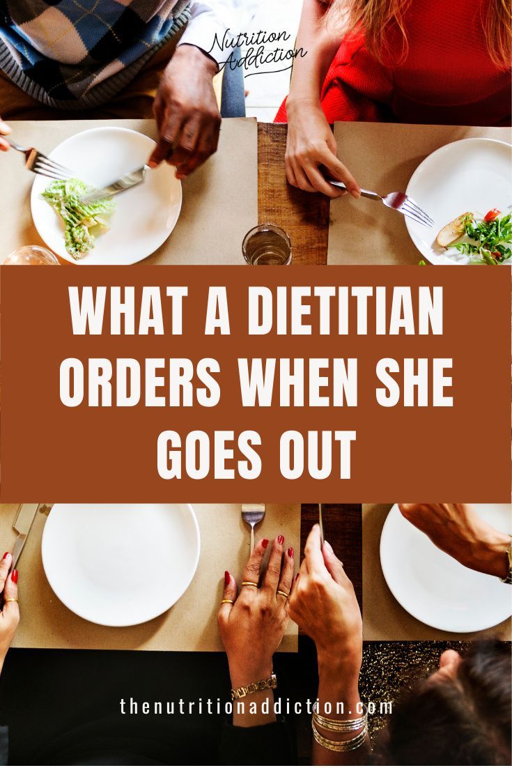 people eating at a table with the words what a dietian orders when she goes out