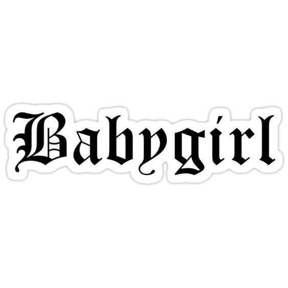 the word bappgril in black ink on a white sticker with an ornate font