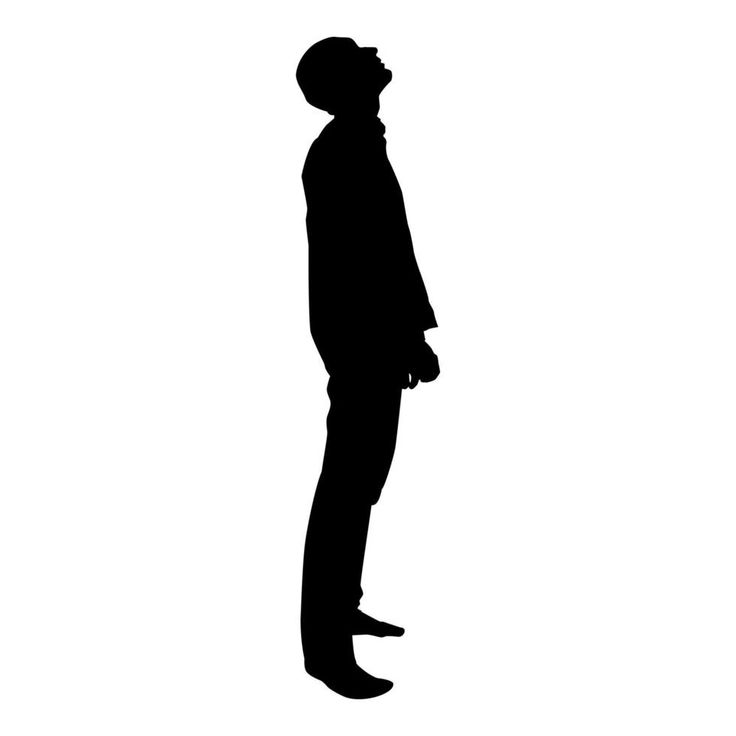 a black and white silhouette of a man standing