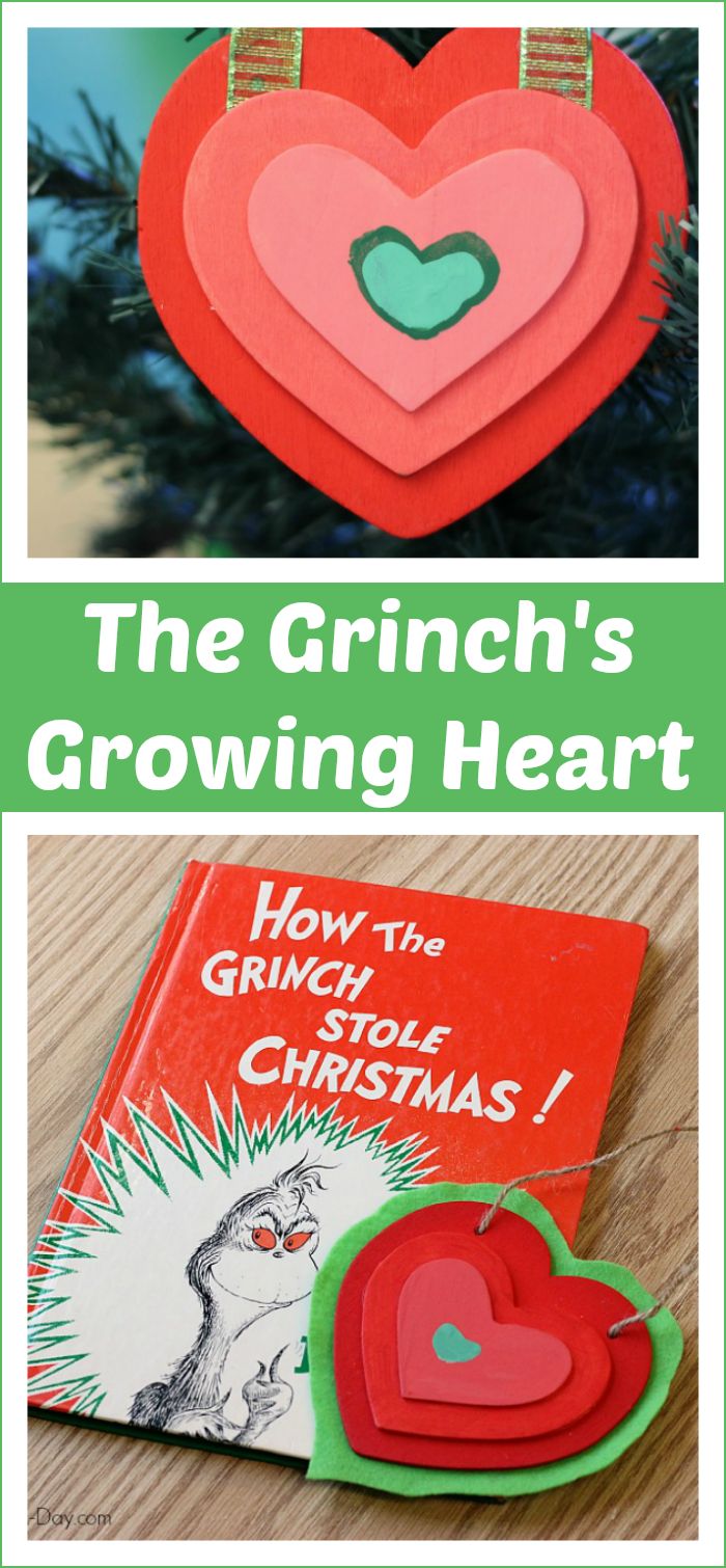 the grinch's growing heart book and christmas ornament