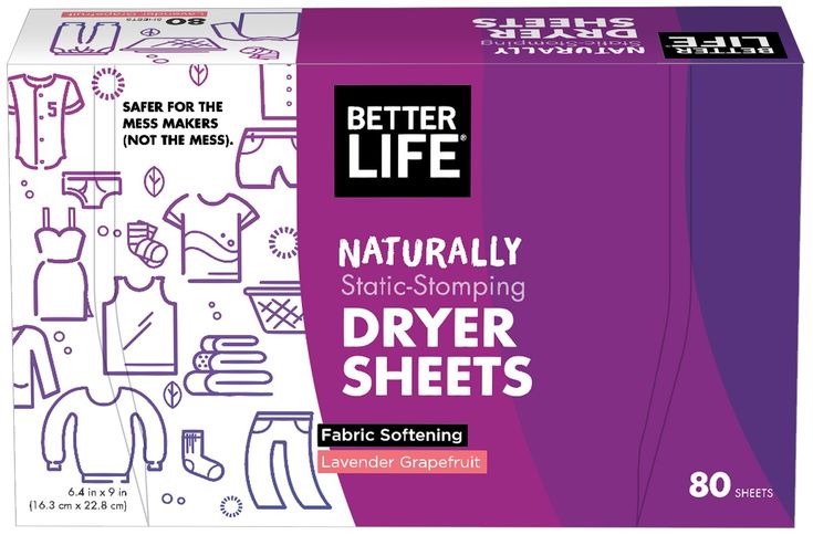 a box of paper that says, better life naturally static - stopping dryer sheets