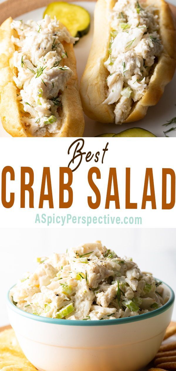 the best crab salad recipe is in this collage