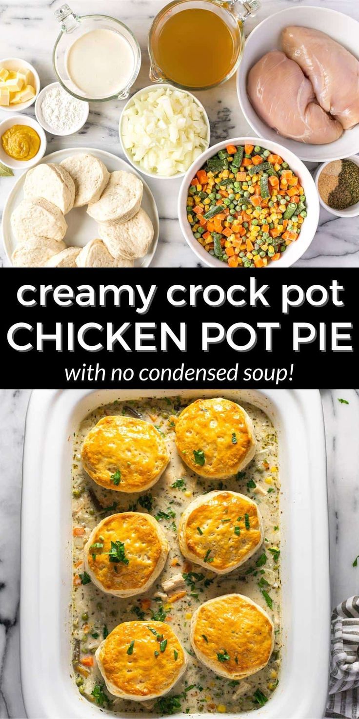 creamy crock pot chicken pot pie with no condensed soup