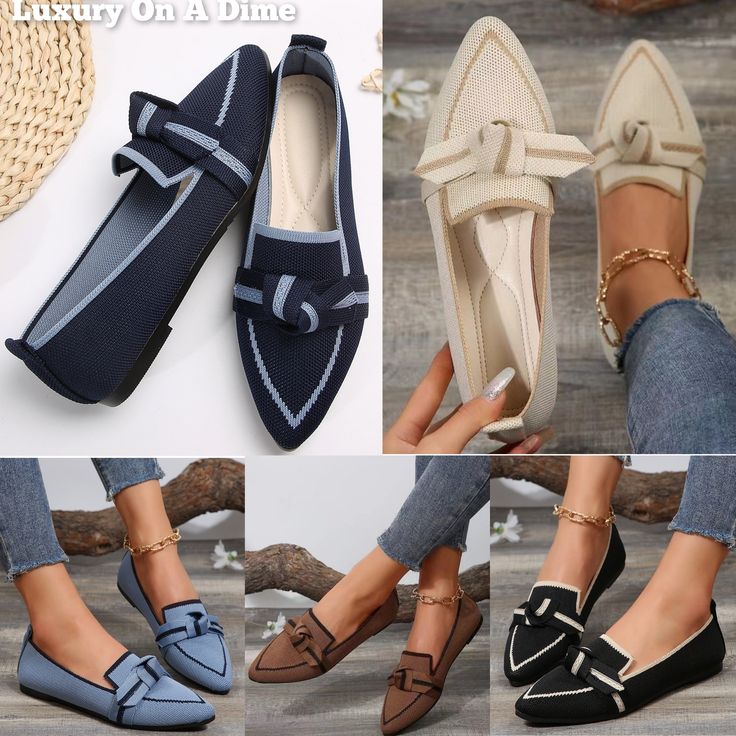 Knot Bow, Bow Top, Swimwear Bottoms, Loafer Sneakers, Plus Size Activewear, Cute Sandals, Casual Loafers, Casual Flats, Blue Ivory