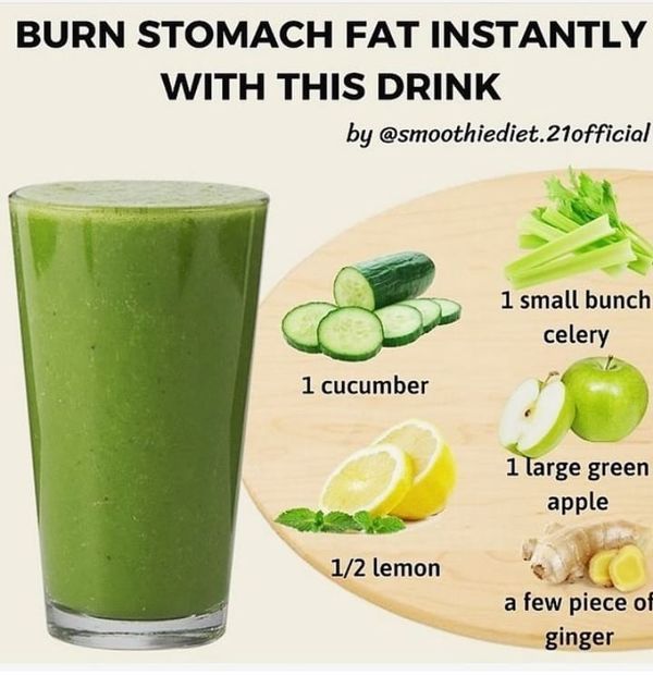 a green smoothie with ingredients to make it