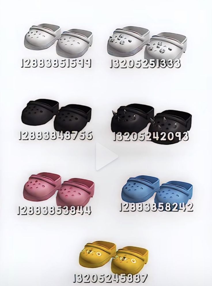 several pairs of shoes are shown with numbers in the bottom right corner and bottom left corner