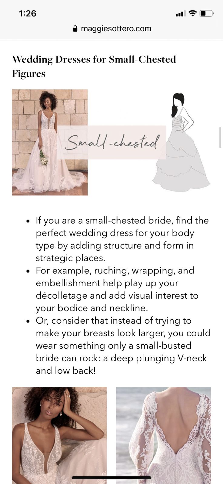 the wedding dress for small brides is shown in this advertizer's page