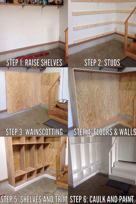 the steps to building a diy mud room