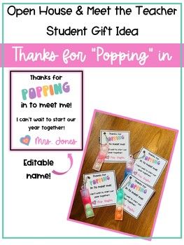 an open house and meet the teacher student gift idea for poppin'in spring