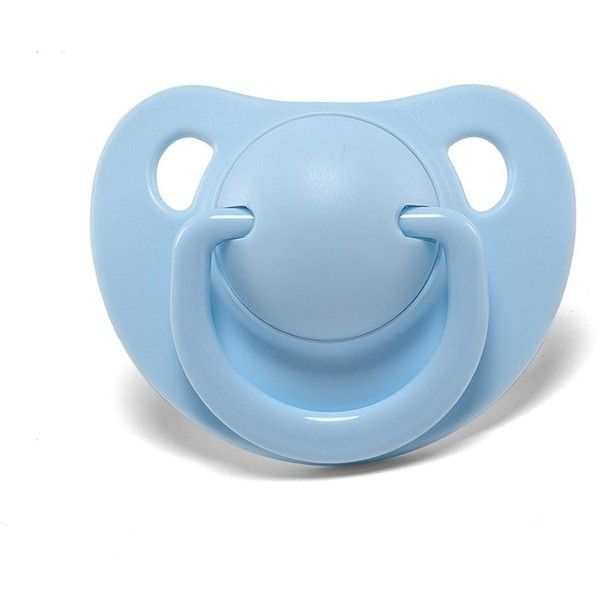 a blue pacifier with a smiley face on it