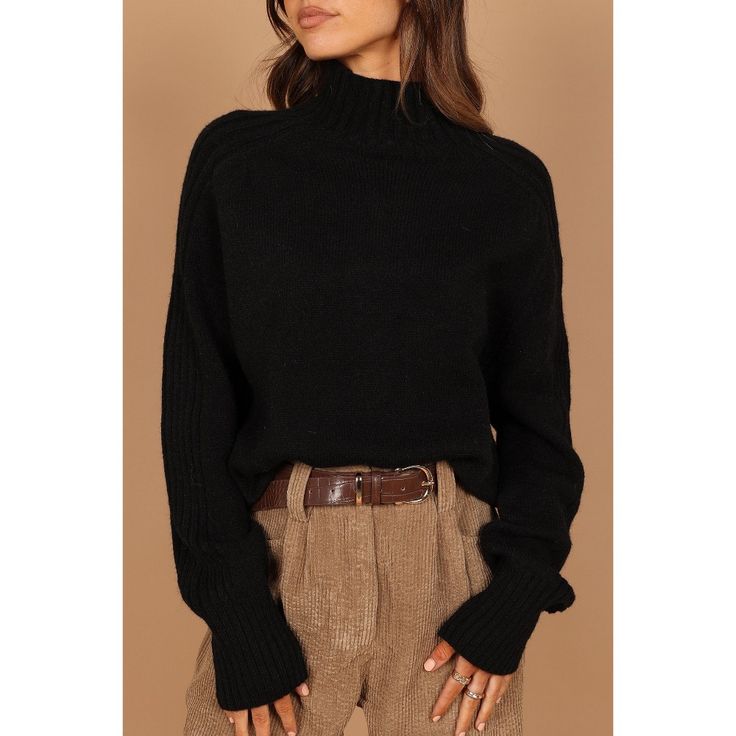 Are you ready for the perfect go-to sweater this season? This mock neck knit sweater is sure to have heads turning! Its long sleeves and ribbed cuffs ensure that your arms stay cozy and stylish, while its ribbing detailing adds flair and texture. Fall Turtleneck With Ribbed Collar For Work, Fall Turtleneck For Workwear With Ribbed Cuffs, Ribbed Collar Turtleneck For Fall Workwear, Fall Ribbed Collar Turtleneck For Work, High Neck Fall Sweater For Work, Fall Workwear Turtleneck With Ribbed Cuffs, High Neck Sweater For Workwear In Fall, Fall Workwear Turtleneck With Ribbed Collar, High Neck Sweater For Fall Workwear