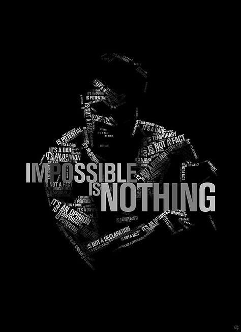 the word impossible is nothing on a black background