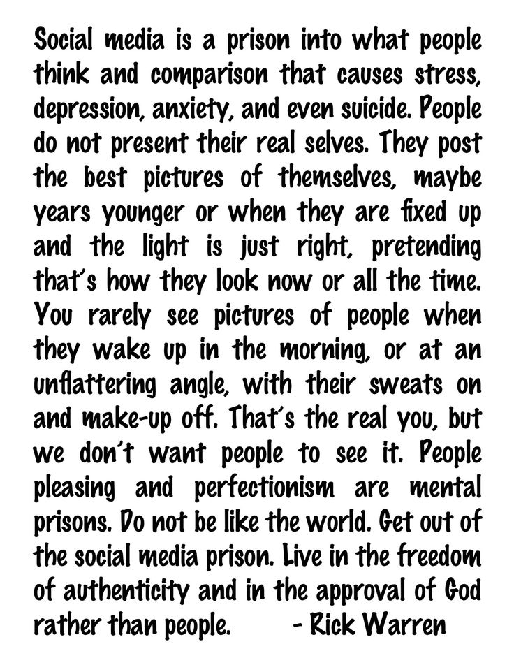 an old black and white text with some type of writing on it that says social media is a prison into what people think