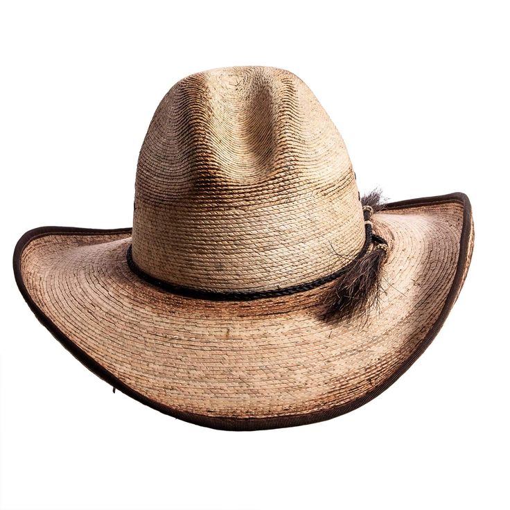 One of our newest cowboy designs, the Diego features a wide curled brim with angled crown, and a synthetic horse hair hat band. Perfect for days on the range or a walk in the meadow Western Curved Brim Hat For Rodeo, Western Style Brimmed Straw Hat For Outdoor, Country Style Wide Brim Top Hat For Rodeo, Southern Style Fedora For Western-themed Events, Western Fedora Sun Hat For Ranch, Brimmed Brown Panama Hat For Ranch, Brown Brimmed Panama Hat For Ranch, Country Brimmed Top Hat For Rodeo, Country Style Brimmed Top Hat For Rodeo