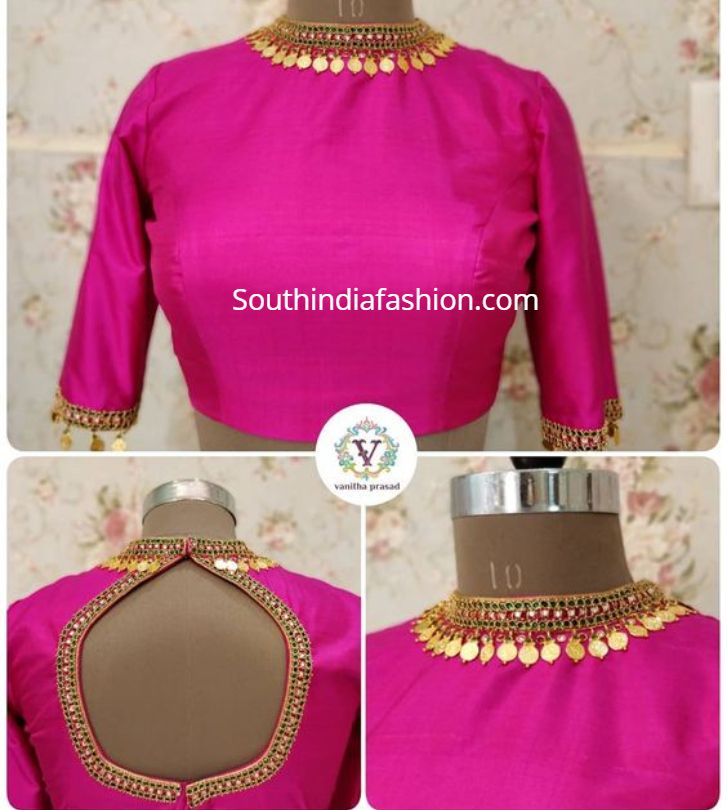 Kasu Work Blouse Designs, Work Blouse Designs, Blouse Designs High Neck, Boat Neck Blouse Design, New Saree Blouse Designs, Wedding Saree Blouse Designs, Lehenga Blouse Designs, Wedding Blouse Designs, Blouse Designs Indian