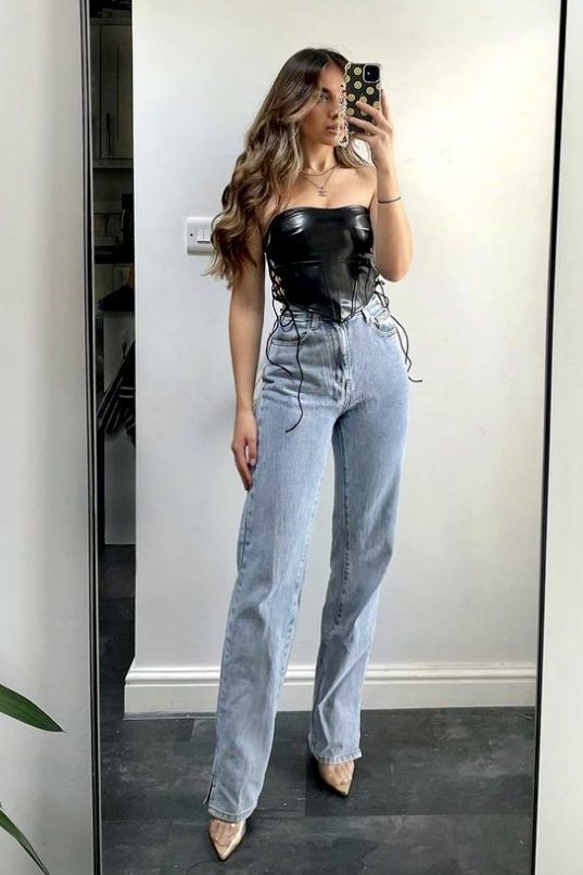 Nightclub Attire Women, Club Outfits For Dancing, Jean Outfit Night Out, Cute Outfits For Clubs Night, Night Life Outfits Club, Spring Club Outfits Night, Jeans Clubbing Outfit, Club Outfits For Women Jeans, Clubbing Outfits 2023