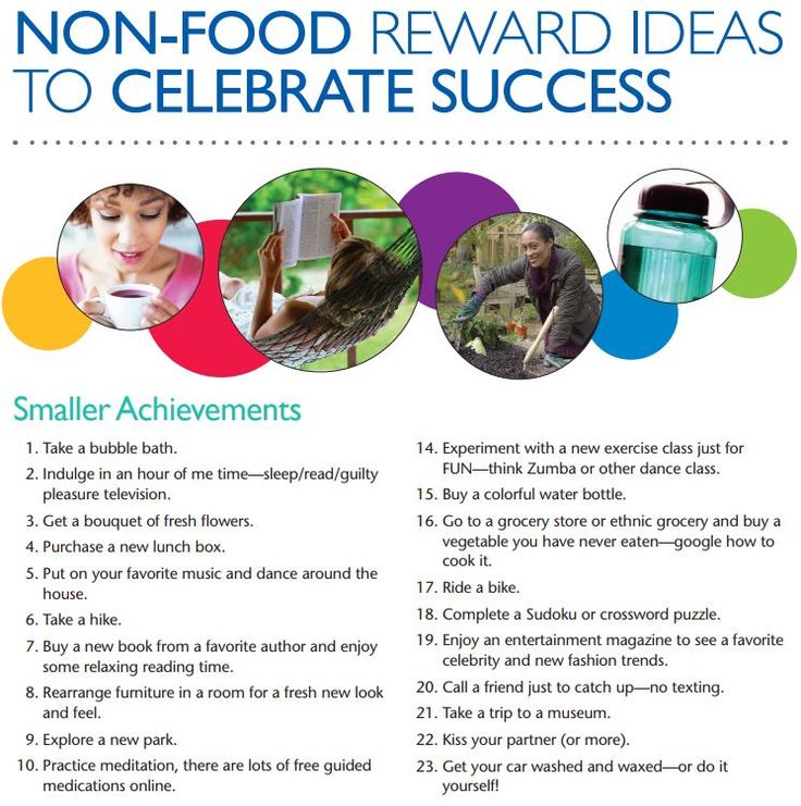 How to reward yourself without food. Pull from our list of non-food reward ideas to celebrate your success and goals! Rewards That Arent Food, Non Food Rewards For Adults, How To Reward Yourself, Self Reward Ideas, Rewards For Adults, Non Food Rewards, Bariatric Lifestyle, Rewarding Yourself, Living Mindfully