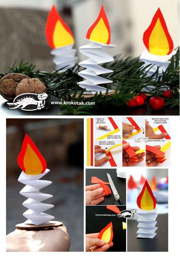 the instructions for how to make an origami flame