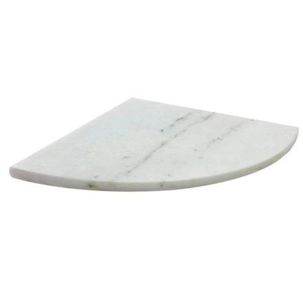 a white marble plate with a curved edge