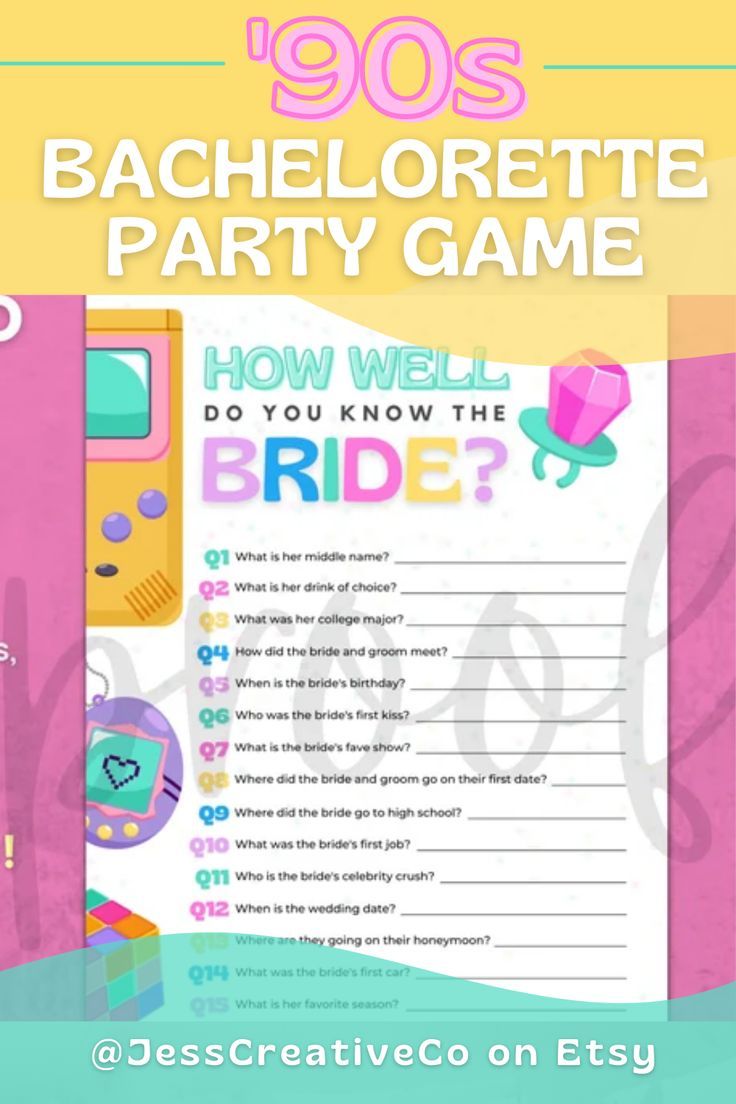 the 90's bachelor party game