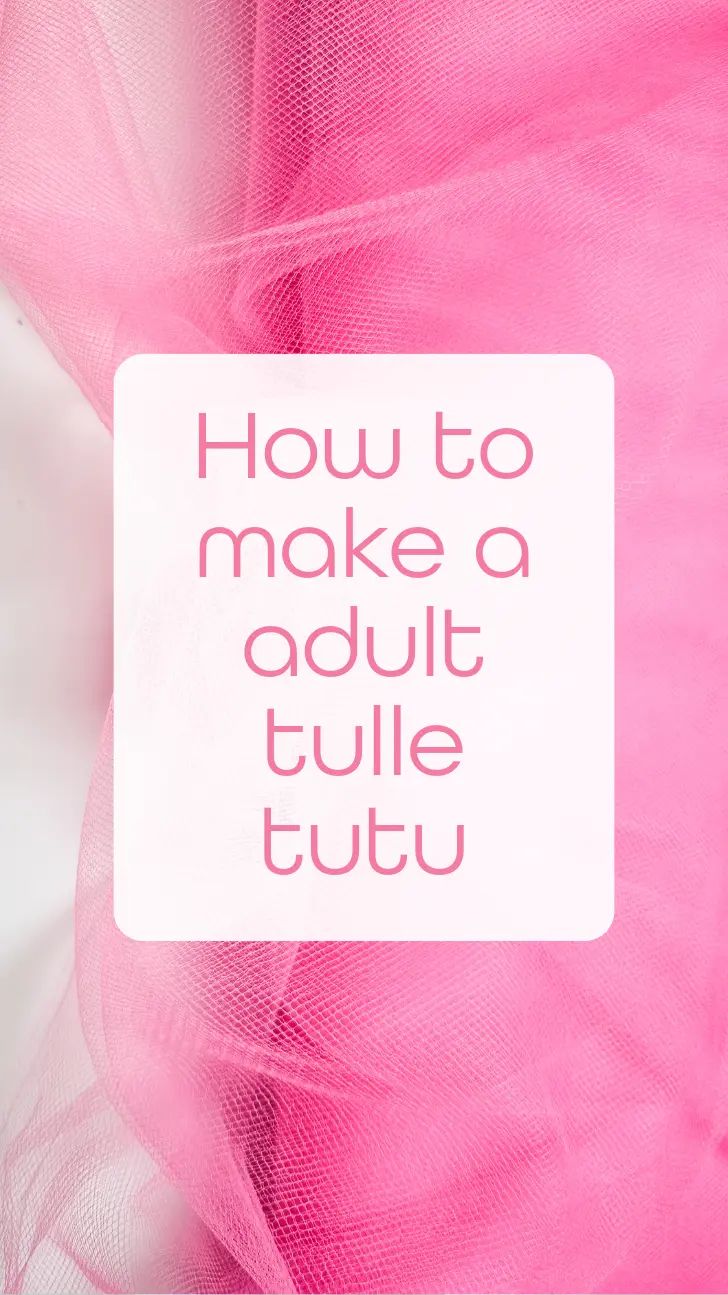 the words how to make a adult tulle tutuu are in white and pink