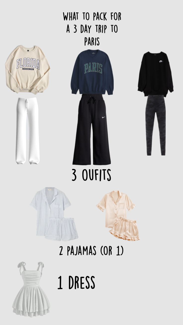 what to pack for 3 days trip to paris, 2 outfits or 1 dress in french