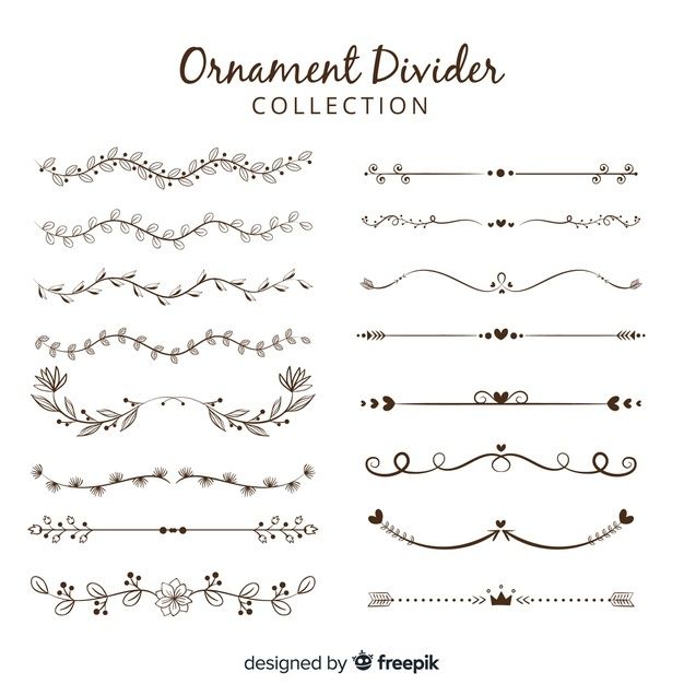 an assortment of hand drawn ornamental dividers