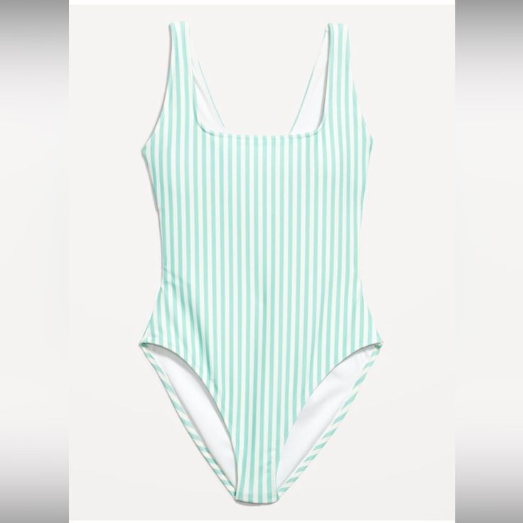 Brand New With Tags Green Stripped One Piece Swimsuit Size: Xl Casual Striped One-piece Bodysuit, Striped Bodysuit With Lined Body For Vacation, Striped Lined Bodysuit For Vacation, Spring Striped Bodysuit For The Pool, Fitted Striped Bodysuit For Vacation, Striped Fitted Bodysuit For Vacation, Casual Striped Bodysuit For Poolside, Casual Striped Bodysuit For Beach Season, Striped Summer Bodysuit For Poolside