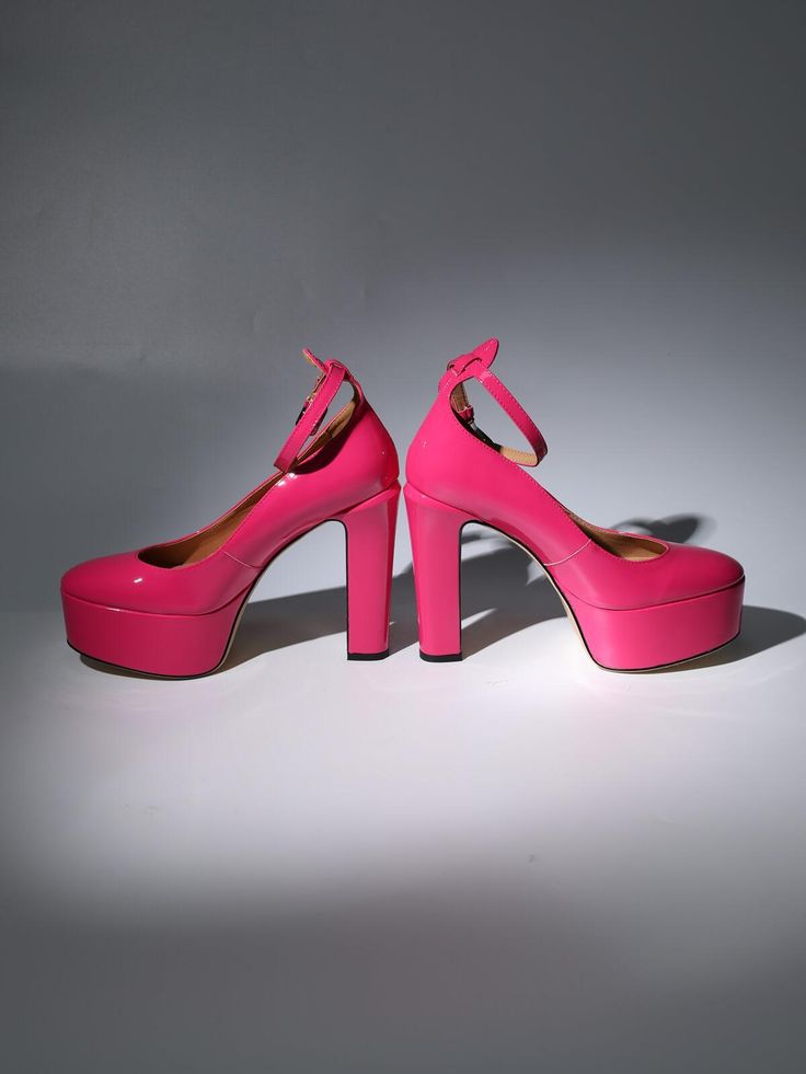 Notice: Please refer to our size chart to select the size. Our shoe products are made to order, which means we create your item after your order has been placed. Please expect your order to ship out in 7-15 business days. The Kalea Leather Platform Heels In Hot Pink are crafted with a durable, soft PU leather and finished in a vibrant hot pink shade. Featuring high-rise platform heels, the shoes offer superior comfort, durability, and style. Perfect for special occasions. Above 8 cm / 3.1 inch h Pink Shade, Platform Heels, In Hot, 1 Inch, Pu Leather, Hot Pink, Special Occasion, Create Your, High Rise