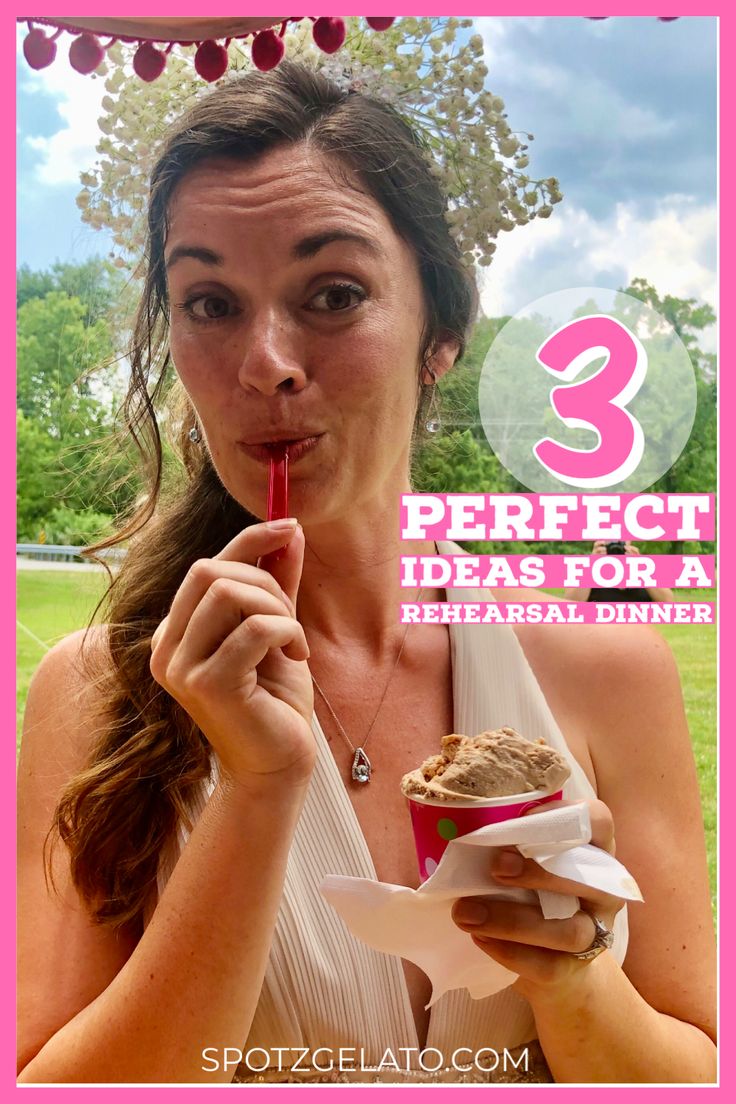 a woman holding a straw in her hand and eating something with the caption 3 alternative desserts for your big day